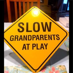 Ande Rooney Porcelain Metal Sign-Grandparents at Play